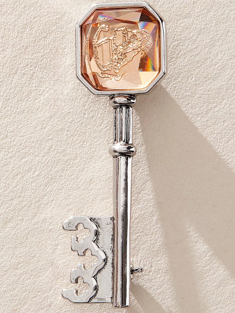 Free People Key To Life Key Shaped Brooch Pin Gift NWT Whimsical